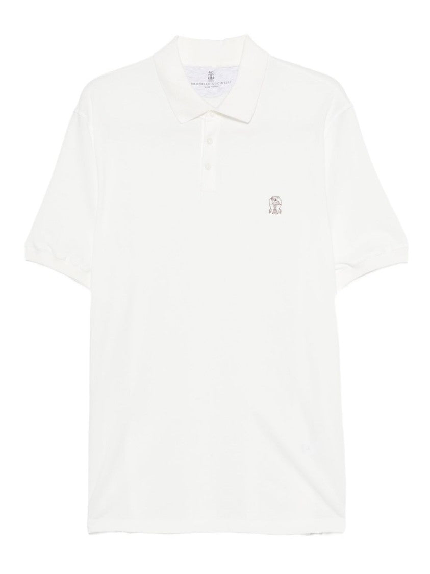 Brunello Cucinelli Classic Beige Polo With Traditional Collar