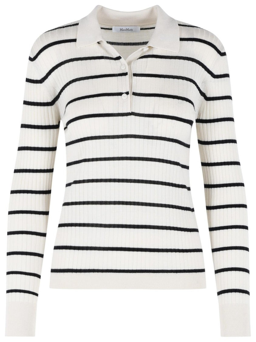 Max Mara 'Gitano' Cashmere And Cream Silk Sweater