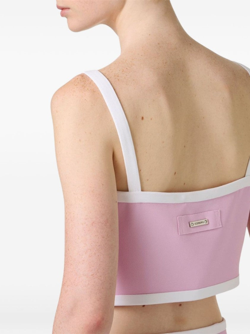 Iceberg Cropped Fit Pink Tank Top