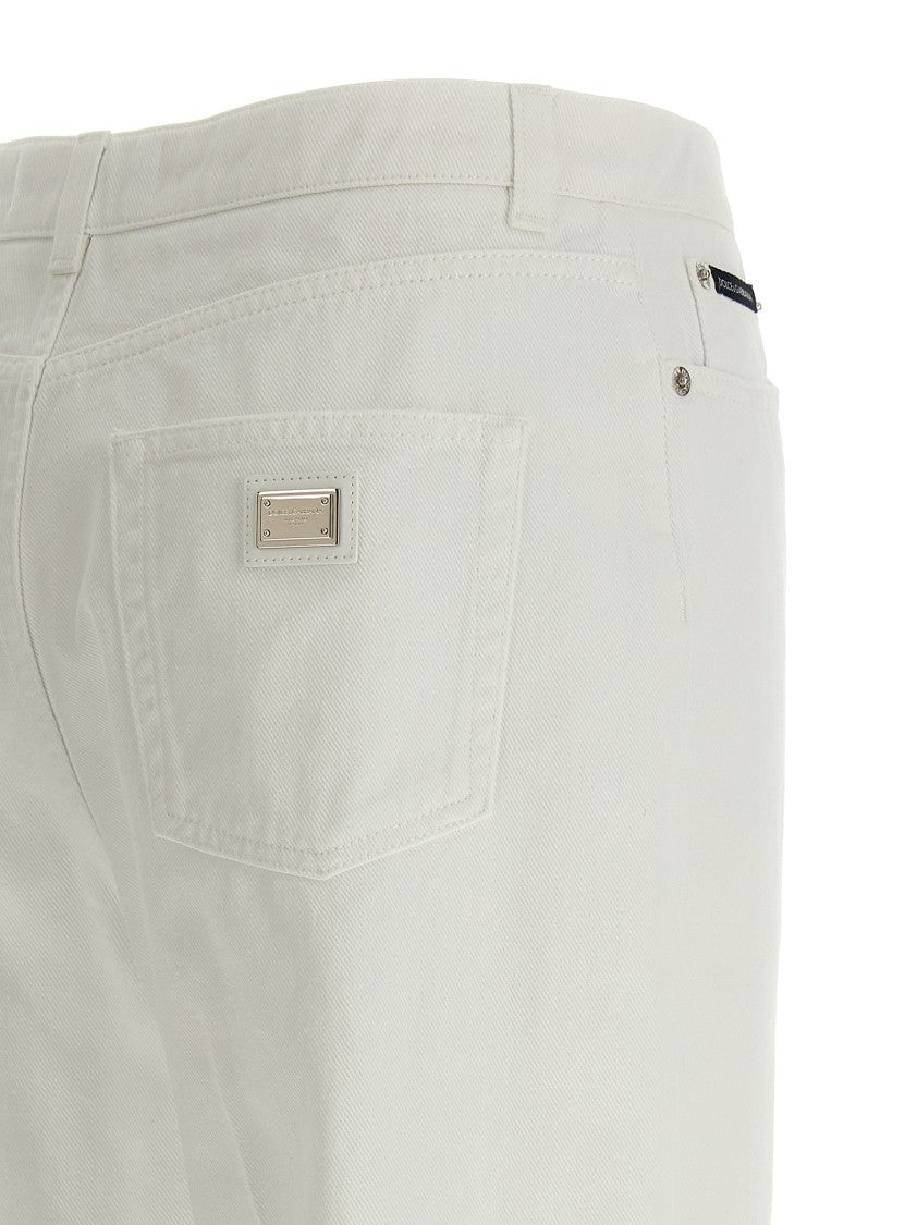 Dolce & Gabbana Garment-Dyed Cotton Denim Jeans