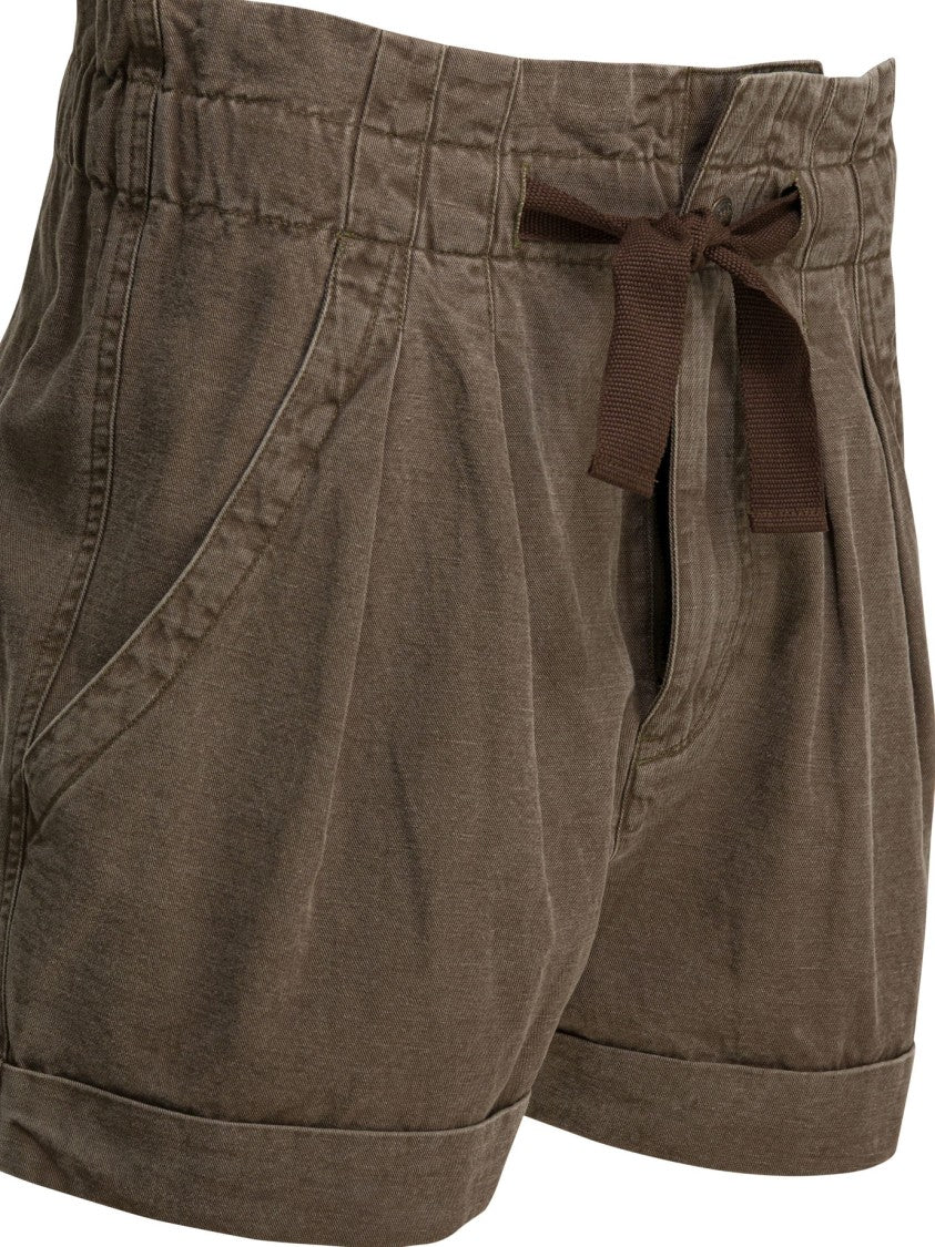 Isabel Marant Étoile Relaxed Fit Cotton-Linen Blend Bermudas