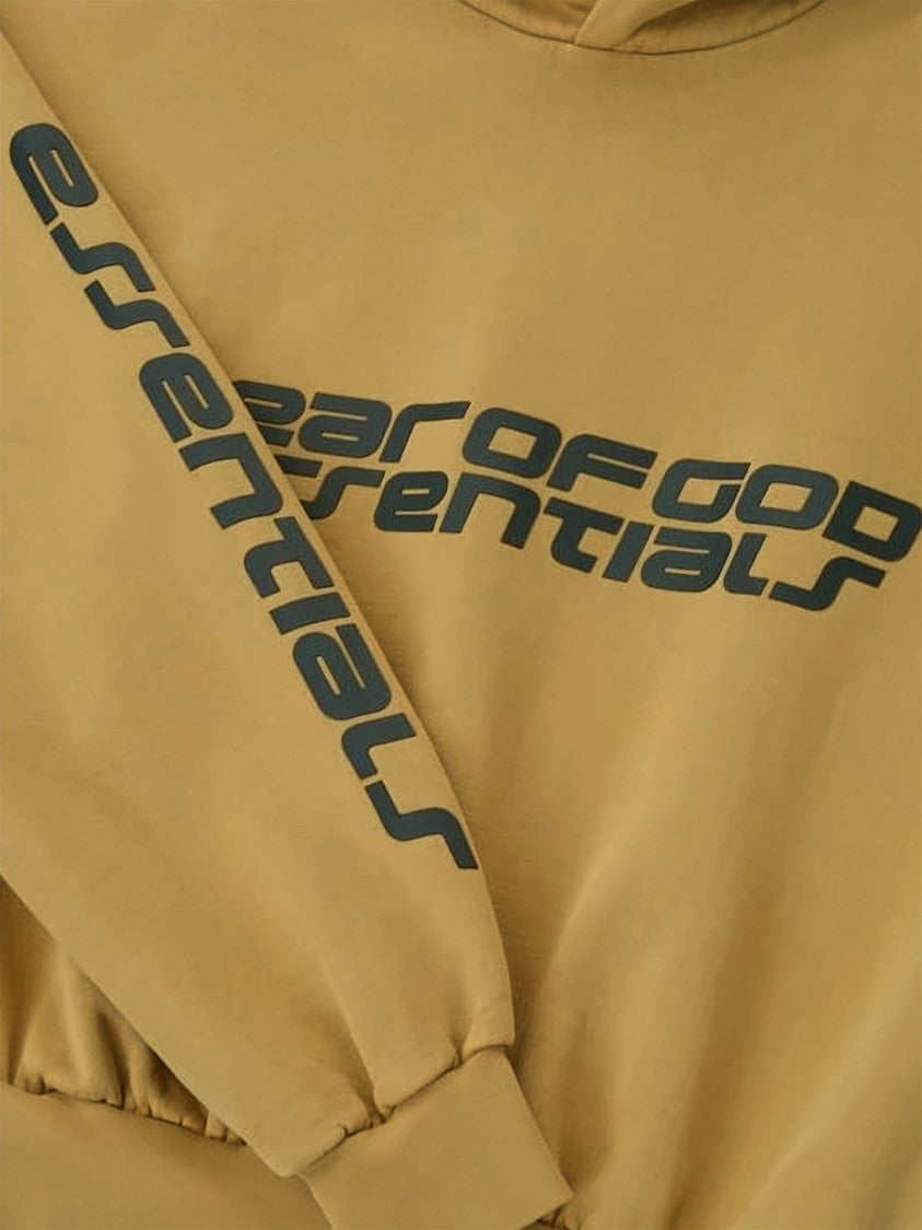 Fear Of God Cropped Hoodie With Bold Logo