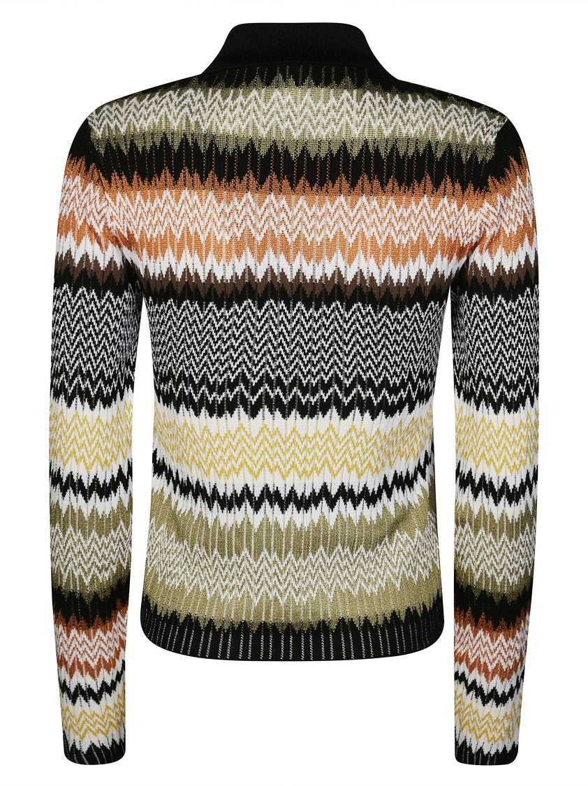 Missoni Zigzag Pattern Polo Sweater