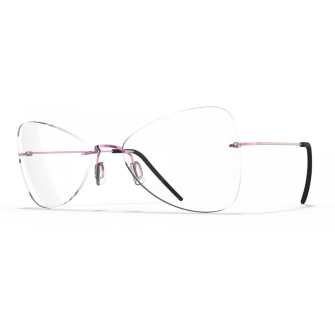 Blackfin Bf1070 Aero Loop B1-P2 Rimless Butterfly-Shaped Eyeglasses With Lightweight Titanium Frame