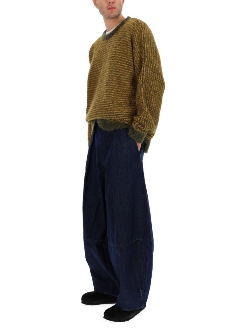Ymc Black Palm Textured Knit Sweater