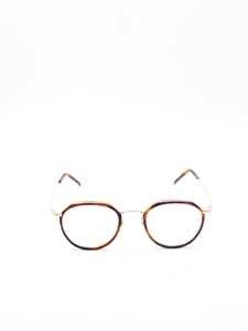 Yellows Plus Sleek Brown Optical Frames With Metal And Titanium Design
