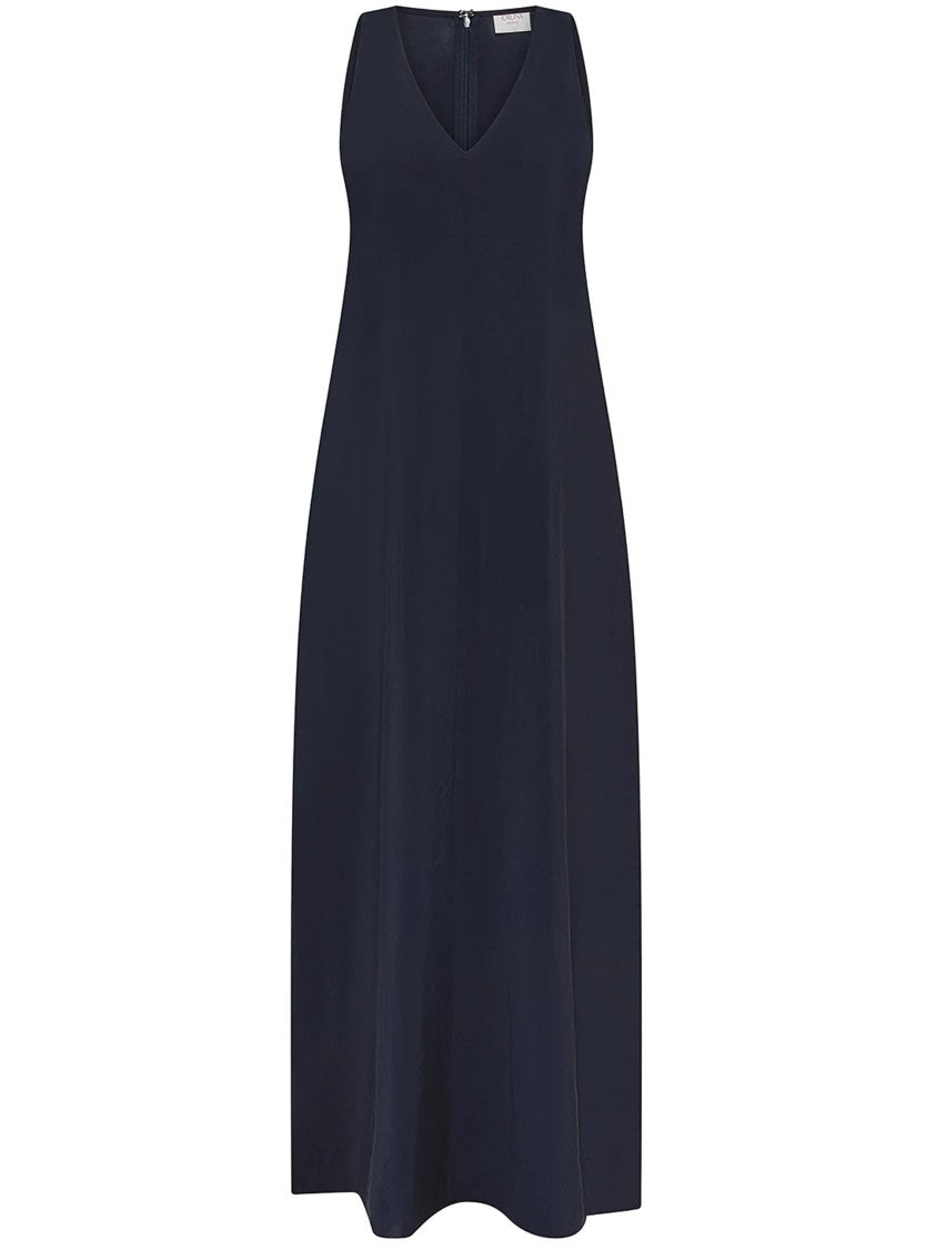 Cruna Sleeveless Midi V-Neck Flared Silhouette Dress