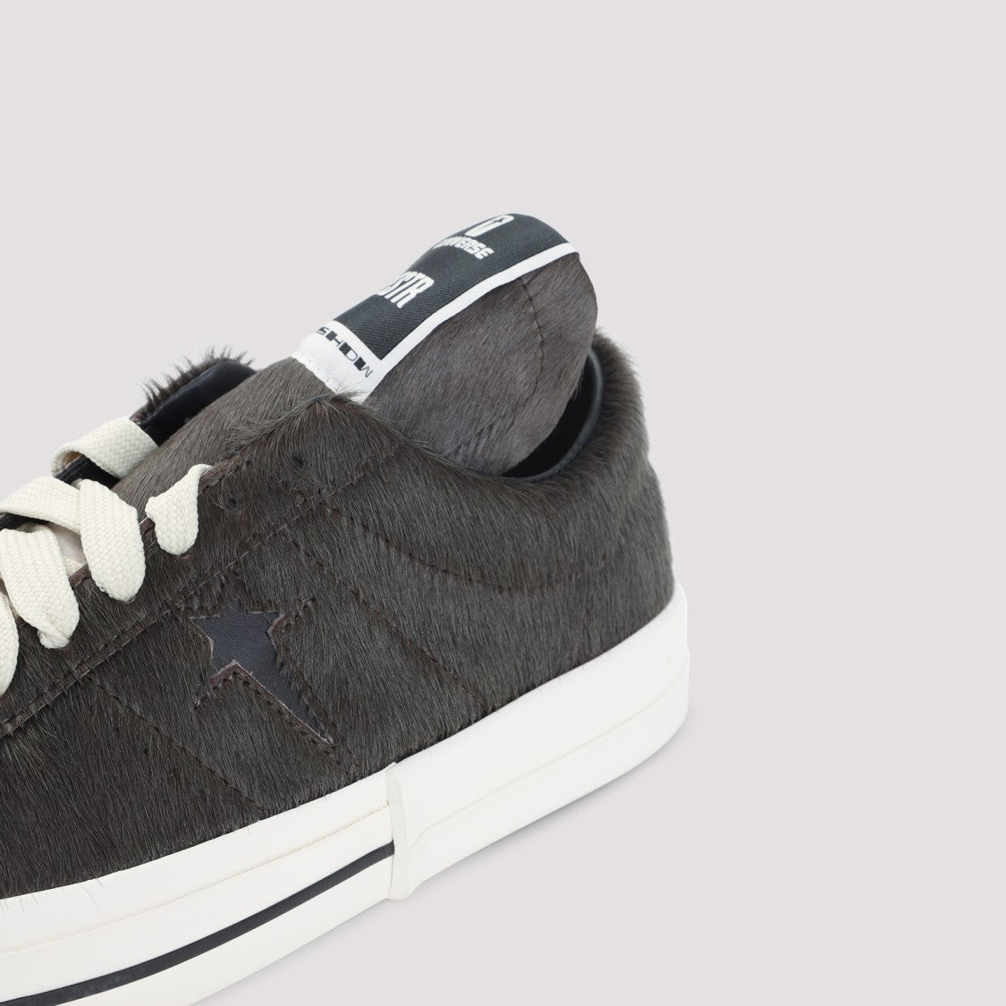 Rick Owens Drkshdw X Converse Onestr Dark Dust Brown Calf Hair Sneakers