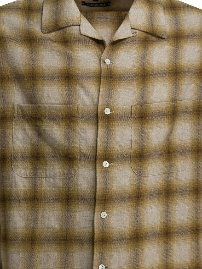 Beams Plus Classic Fit Plaid Shirt With Button-Down Front And Chest Pockets