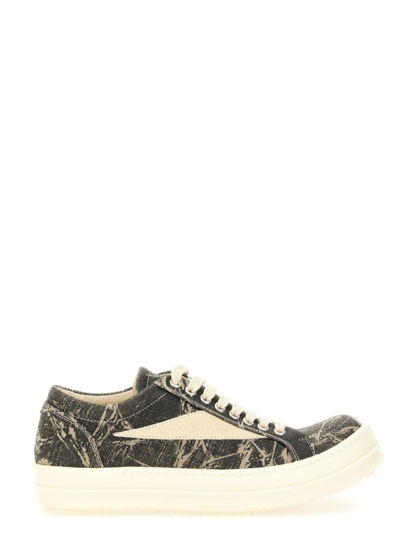 Drkshdw By Rick Owens Vintage-Inspired Low-Top Sneakers With Marbled Pattern