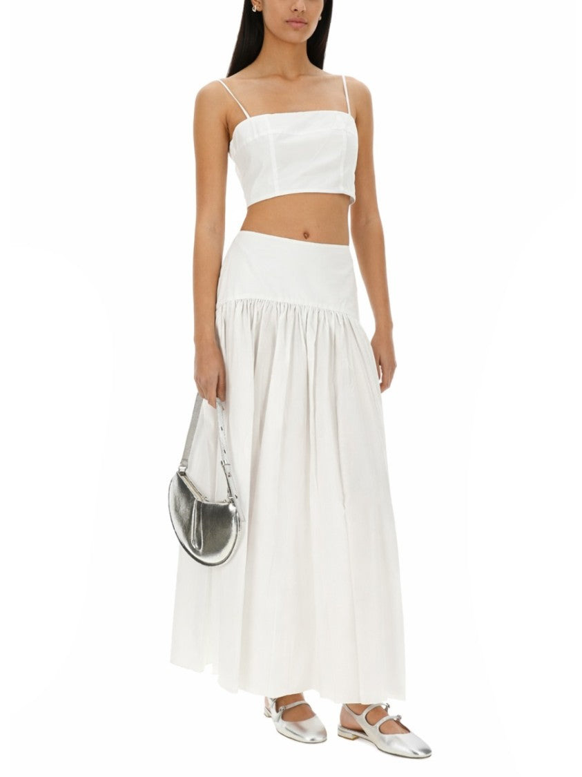 Staud Neutrals Procida Gathered Long Skirt