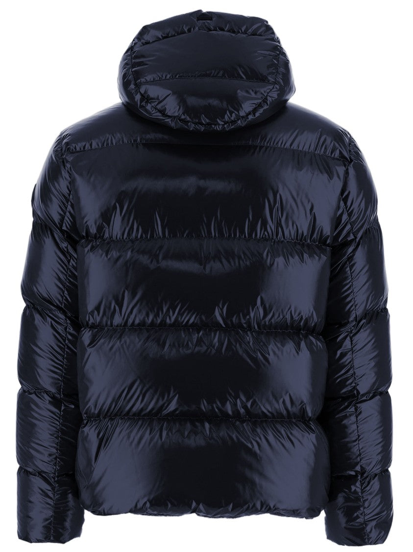Herno Navy Quilted Down Jacket With Adjustable Hood And Elasticated Hems