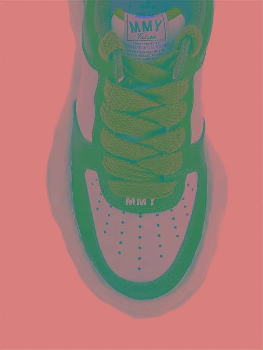 Maison Mihara Yasuhiro Low-Top White Sneakers With Green Overlays