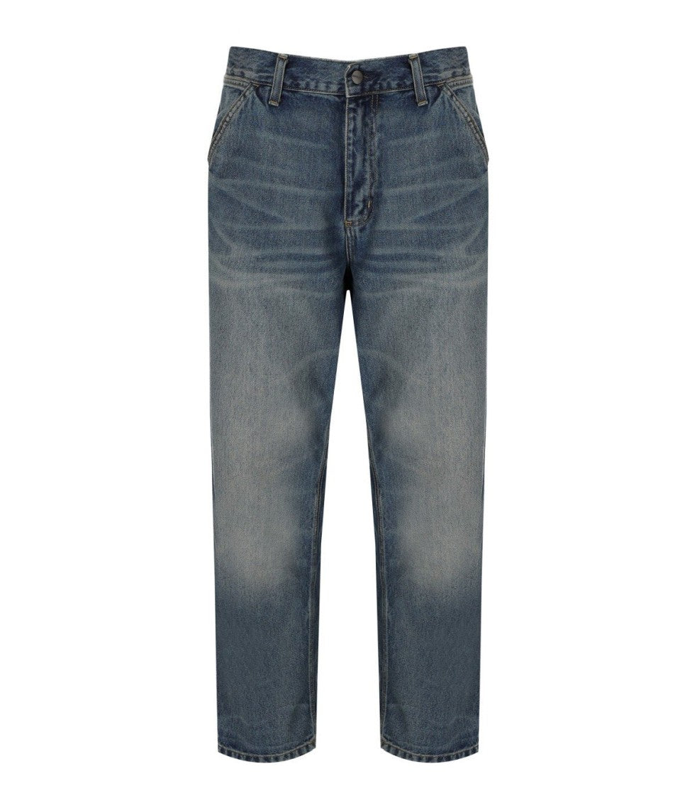 Carhartt Wip Single Knee Blue Worn Washed Jeans