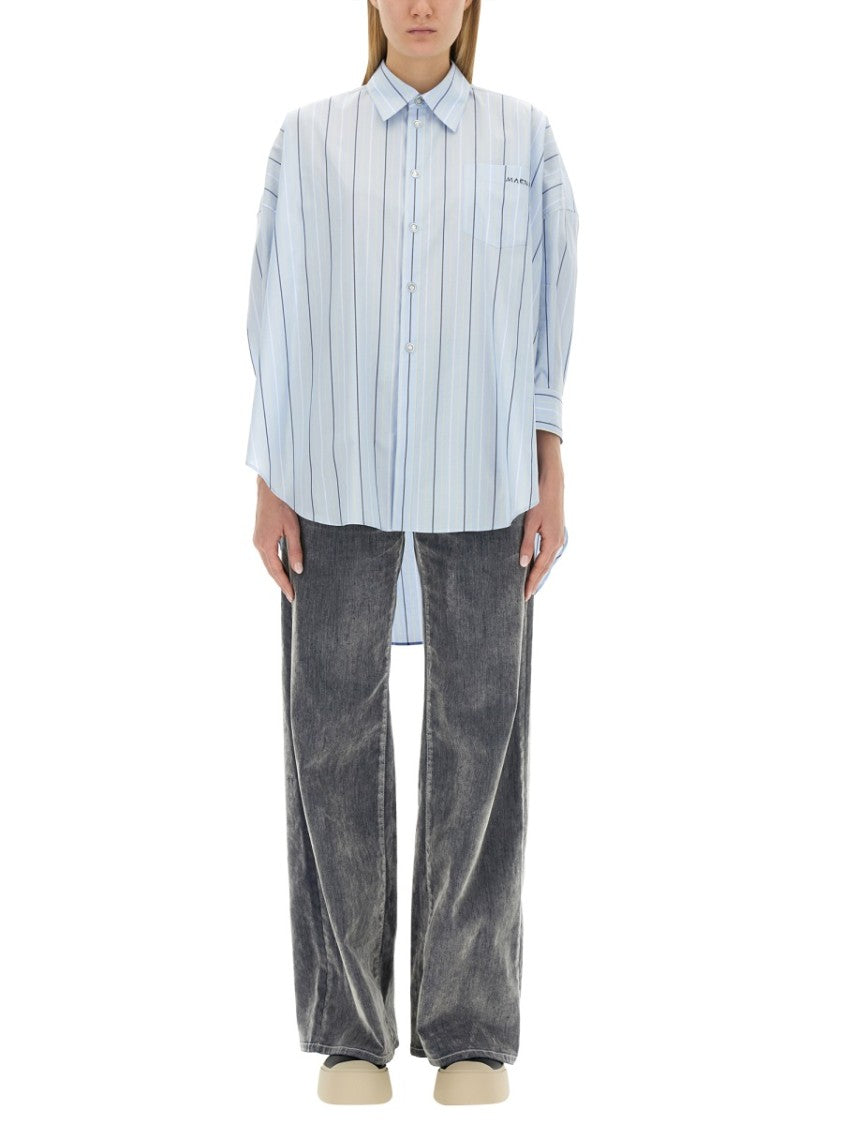 Marni Asymmetrical Striped Shirt