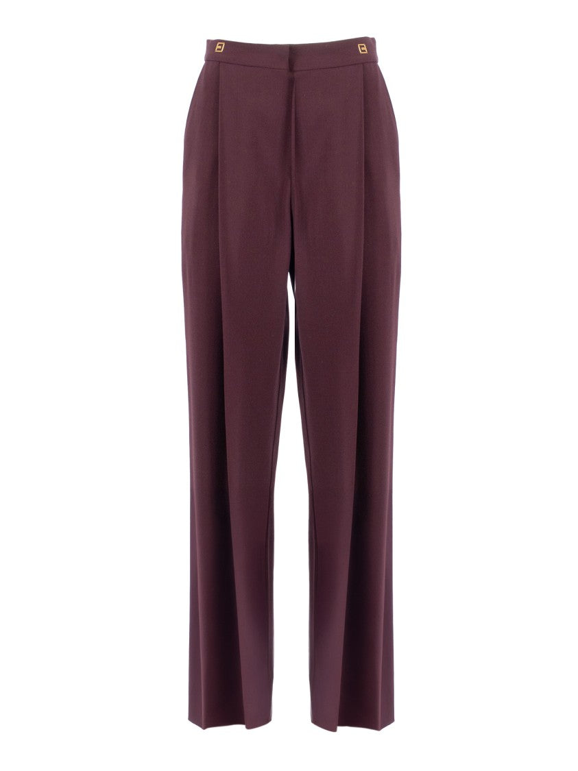 Elisabetta Franchi High-Waisted Tailored Trousers With Front Pleats