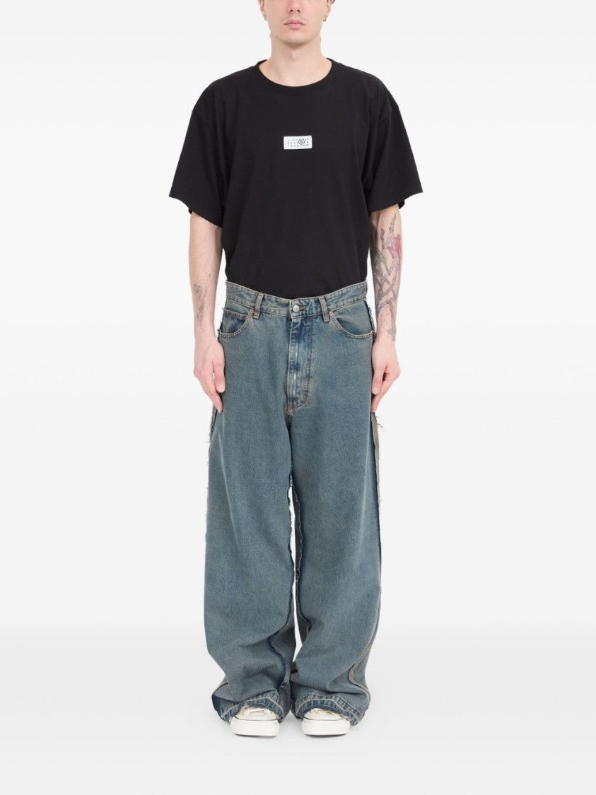 Mm6 By Maison Margiela Relaxed Fit Distressed Wide-Leg Jeans