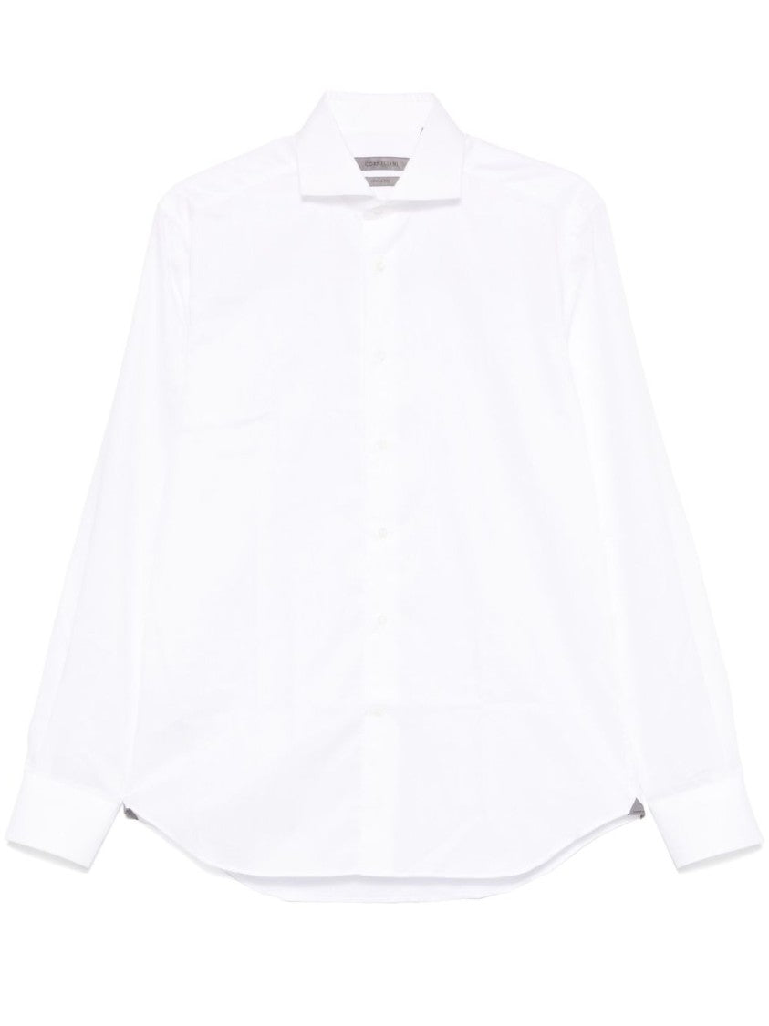 Corneliani Tailored Cotton White Shirt With Structured Collar