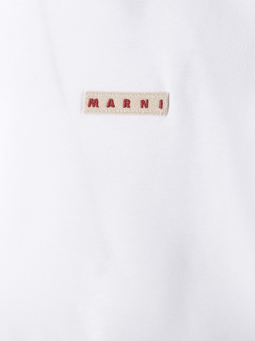 Marni Plain White T-Shirt With Crew Neck
