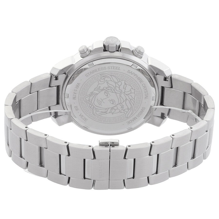 Versace Men's Chronograph Watch With Green Dial And Stainless Steel Bracelet