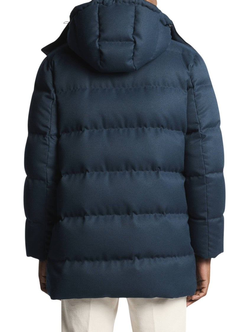 Fay Mélange Technical Twill Long Down Parka