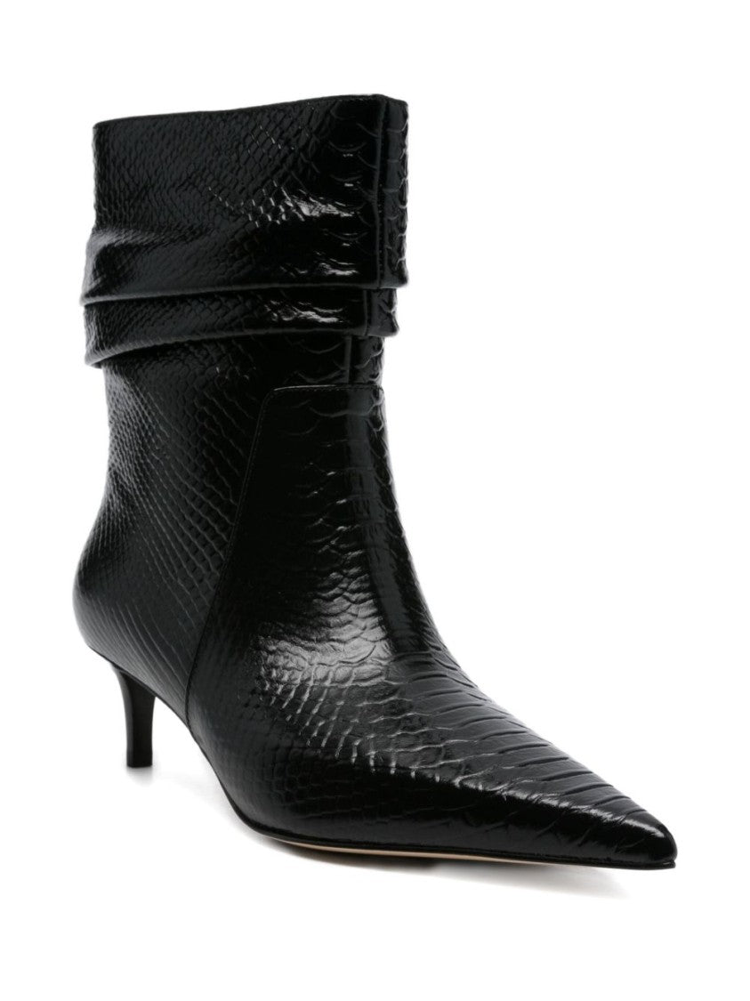 Michael Kors Textured Black Leather Ankle Boots