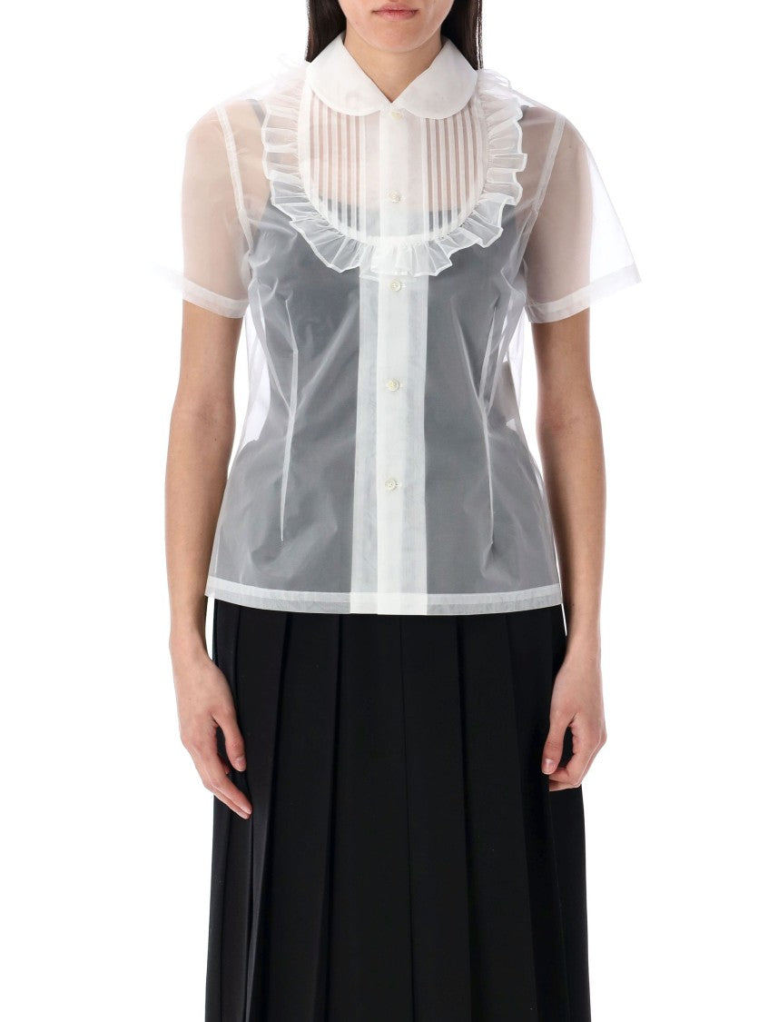 Comme Des Garçons Peter Pan Collar Tulle Shirt
