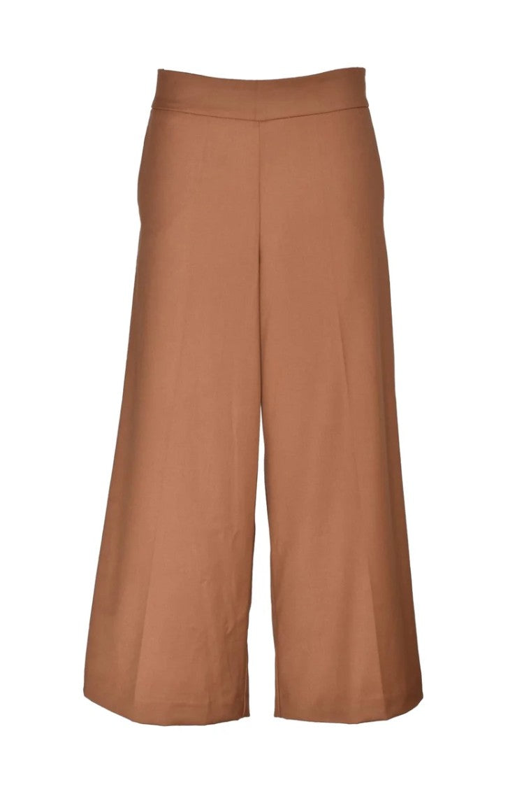 Try Me Wide-Leg Trousers With Smooth Flat Waistband And Minimalist Design