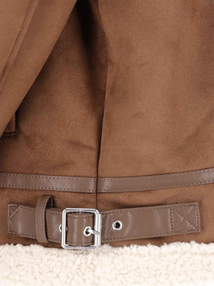 Polo Ralph Lauren Faux Leather Jacket With Shearling Collar And Zip Closure
