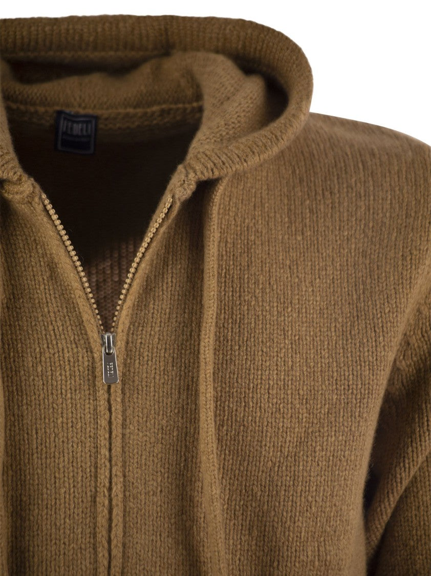 Fedeli Pure Cashmere Hooded Cardigan