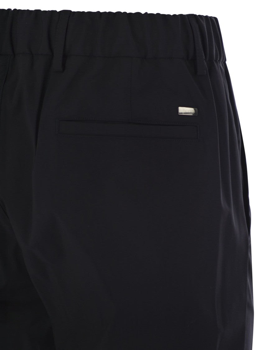 Herno Technical Hyperfine Wool Trousers With Water-Repellent Finish