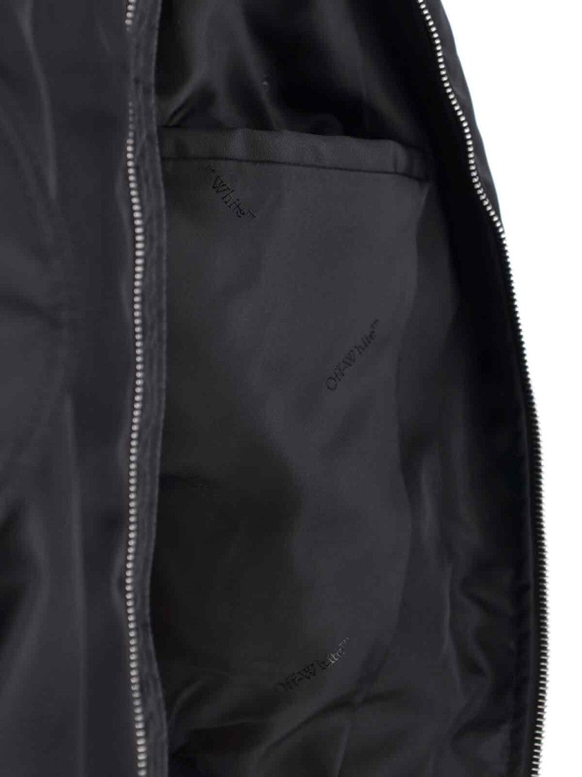 Off-White Black Jacket With Modern Silhouette And Zipper Closure