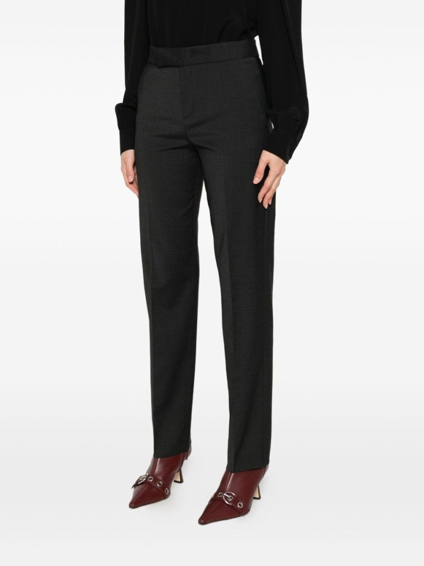Alberta Ferretti Tailored Grey Trousers With Zip Closure