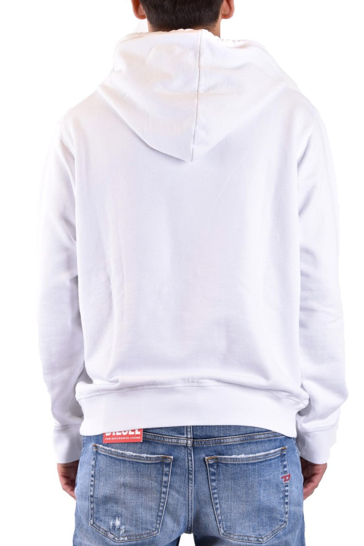 Dsquared2 White Cotton Drip-Logo Hoodie