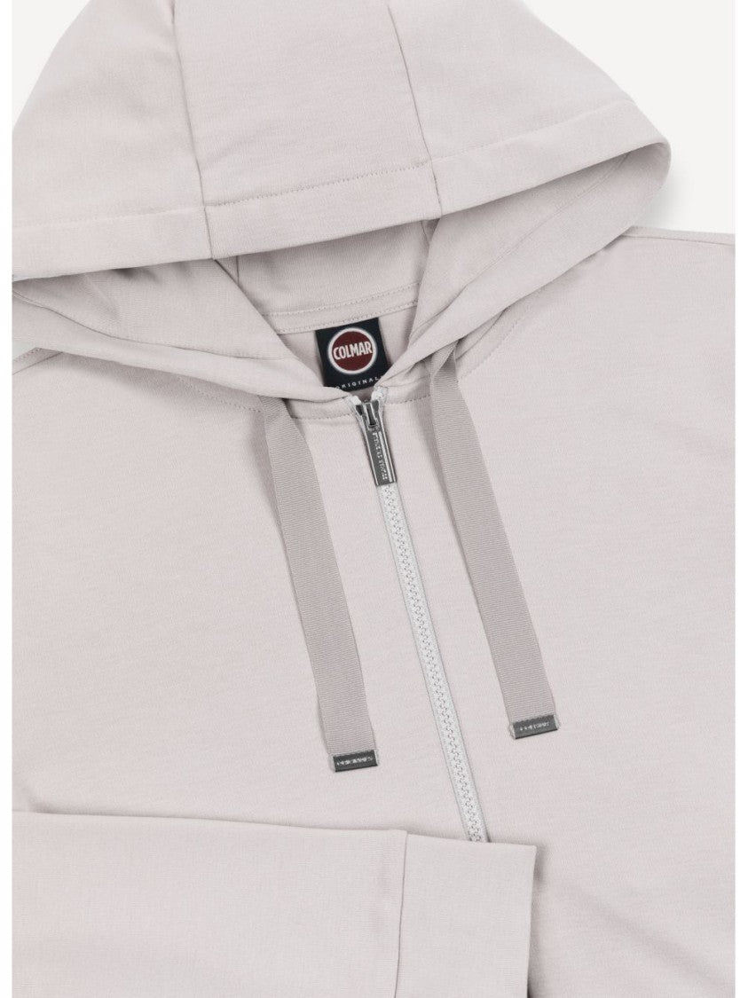 Colmar Originals Pale Neutral Zip-Up Hoodie With Ribbed Details