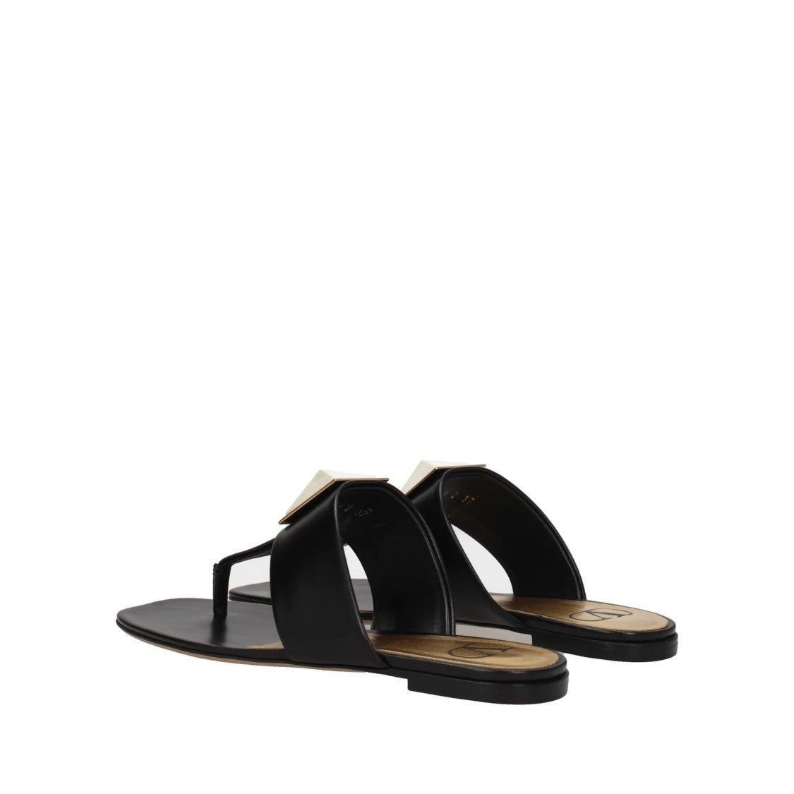 Valentino One Stud Leather Thong Sandals