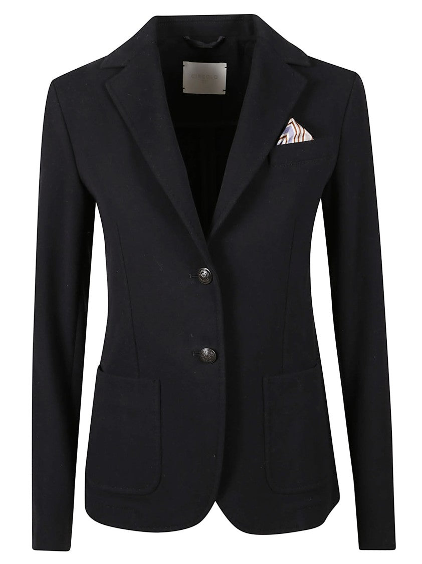 Circolo 1901 Tailored Black Jacket With Notched Lapel