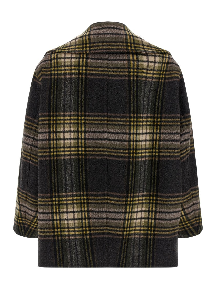 Saint Laurent Double-Breasted Caban Wool Coat With Ulster Collar
