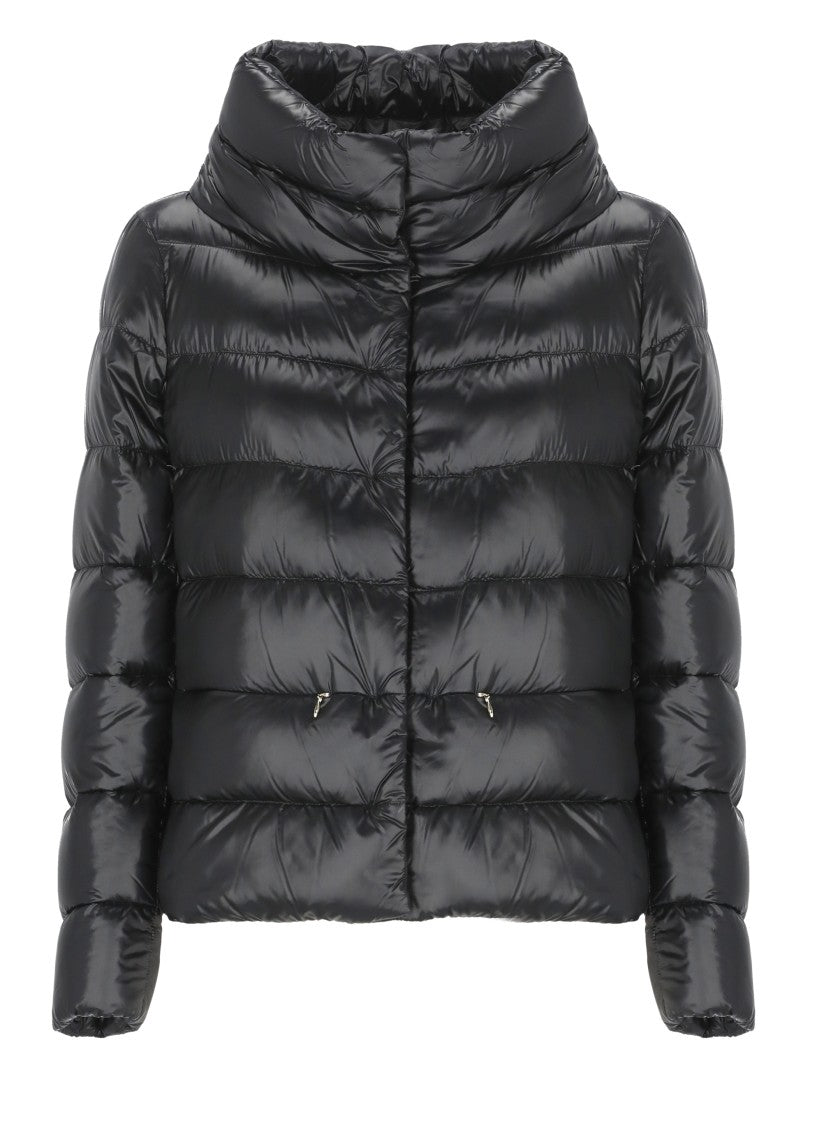 Herno Black High Neck Quilted Down Jacket