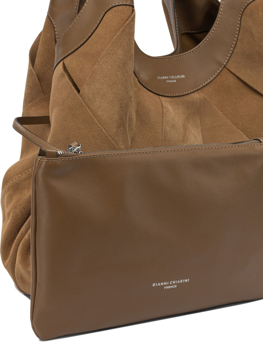 Gianni Chiarini Patchwork Suede And Leather Shoulder Bag