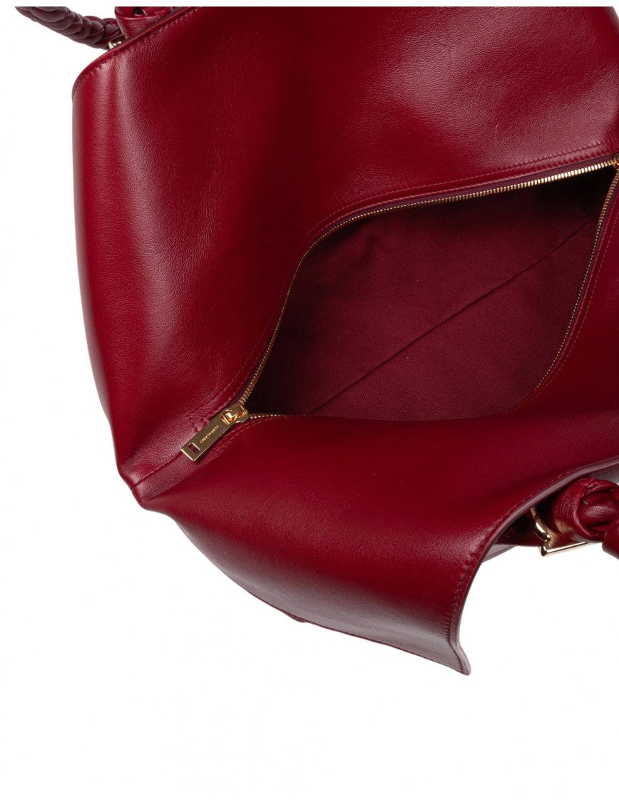 Salvatore Ferragamo Burgundy Calfskin M Handbag