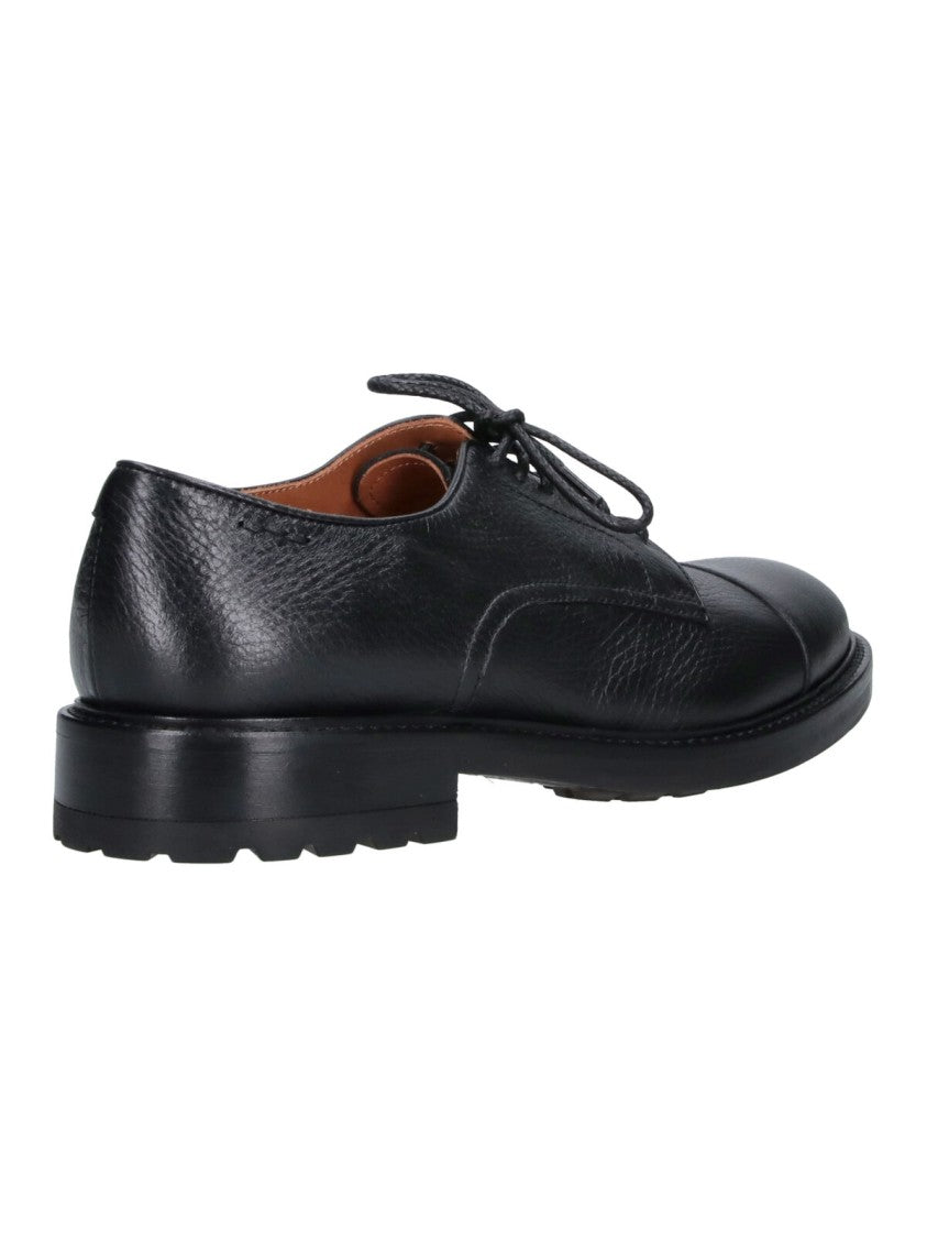 Alexander Hotto Black Textured Hammered Leather Derby Shoes