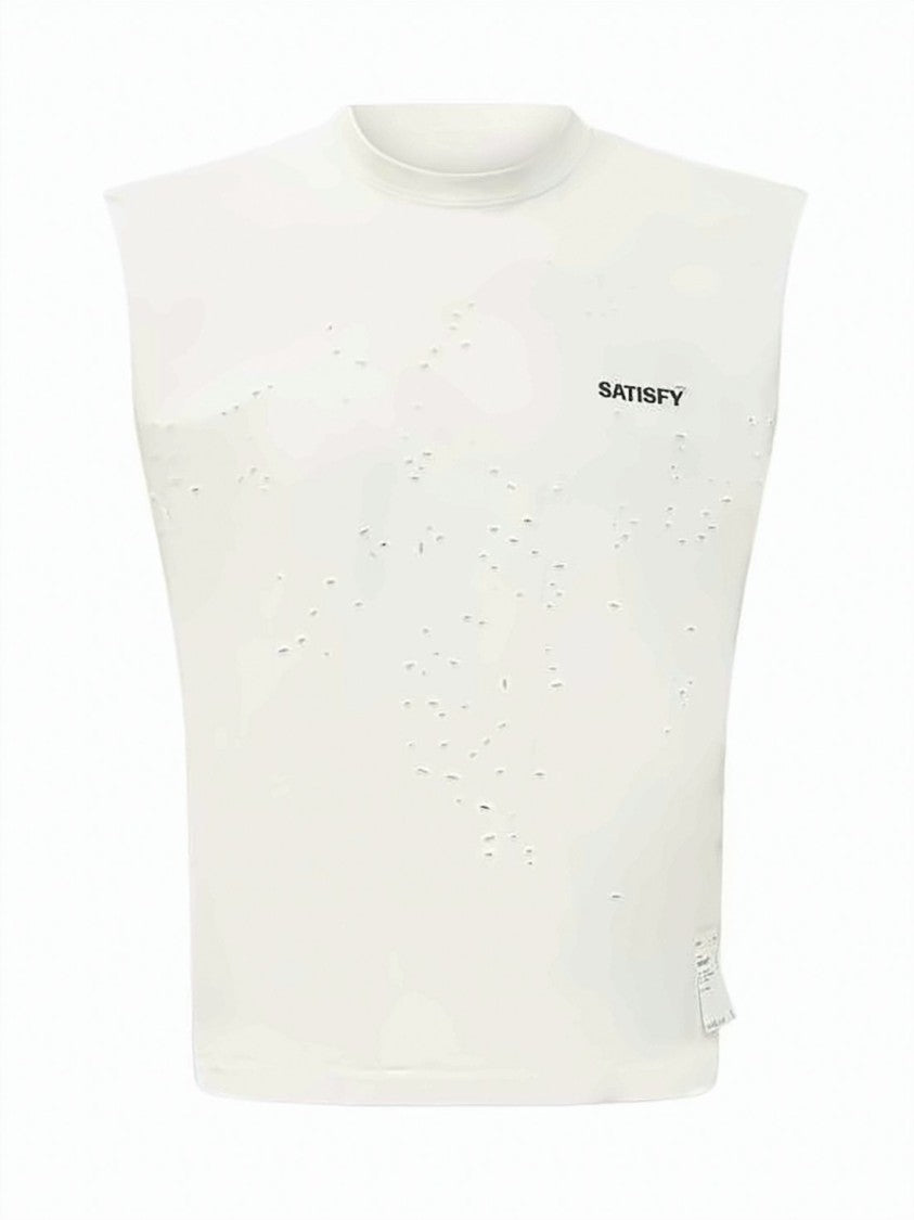 Satisfy Muscle-Fit Sleeveless T-Shirt With Distressed Detailing