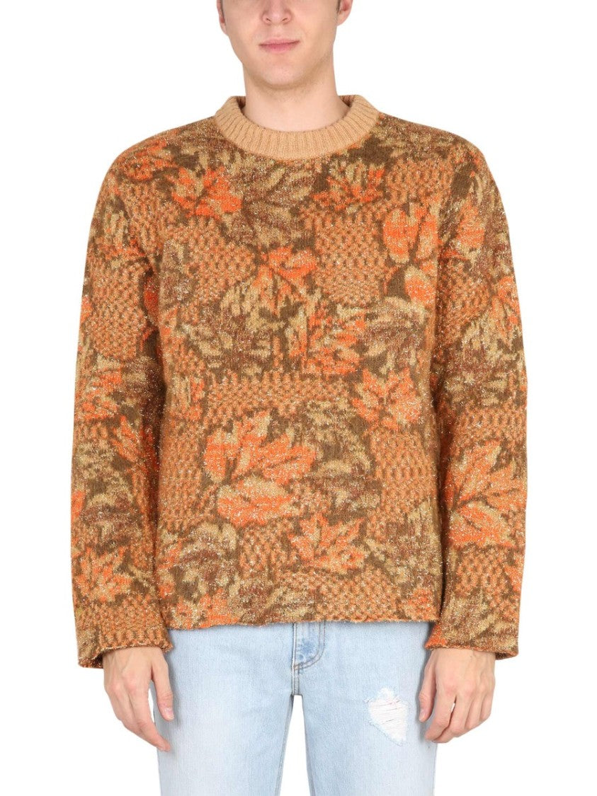 Erl Textured Jacquard Knit Sweater