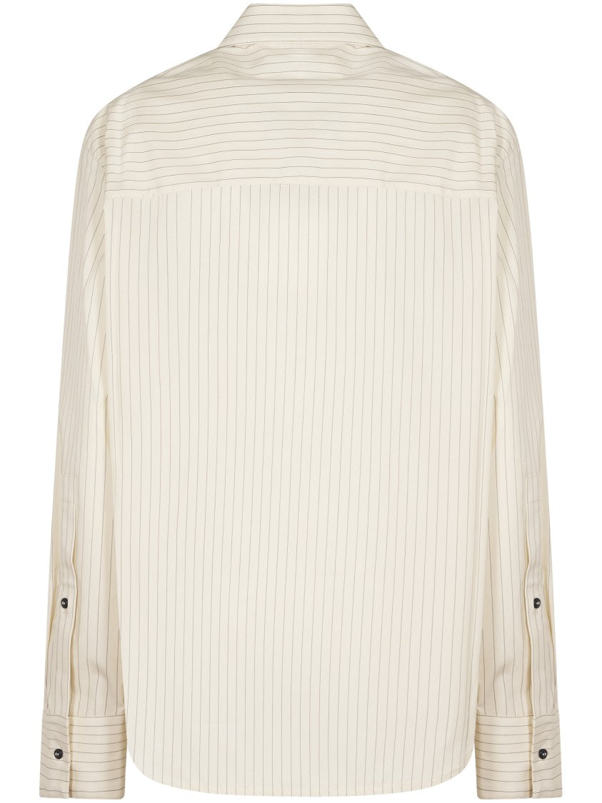 Loulou Studio Vertical Stripe Tailored Shirt