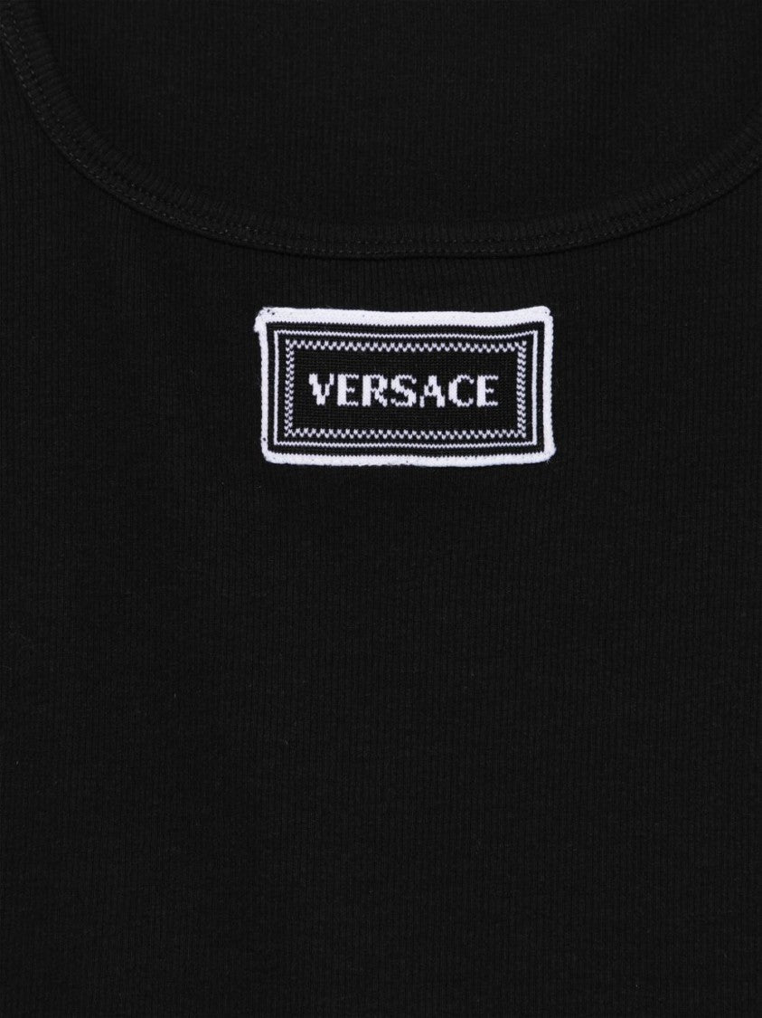 Versace Fitted Black Tank Top