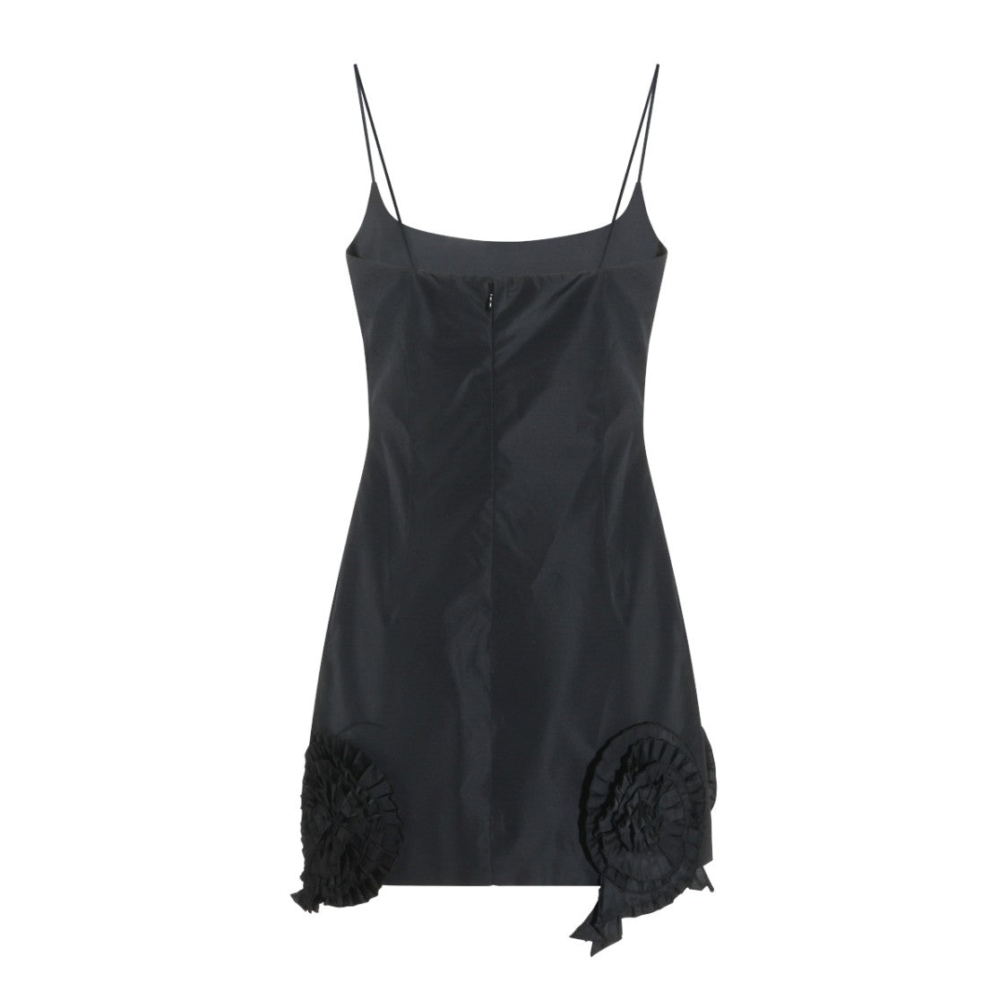 Blumarine Black Rochie Asymmetrical Bow Mini Dress