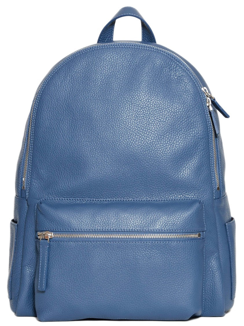 Orciani Light Blue Leather Backpack