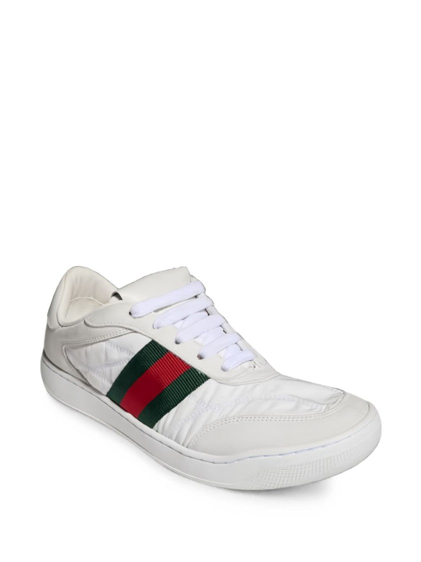 Gucci Minimalist Lace-Up Flats With Signature Striped Accent