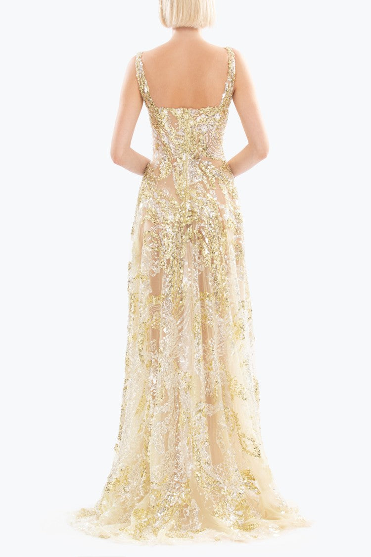 Saiid Kobeisy Embroidered Long Dress